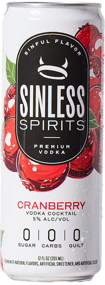 can of sinless spirits cranberry